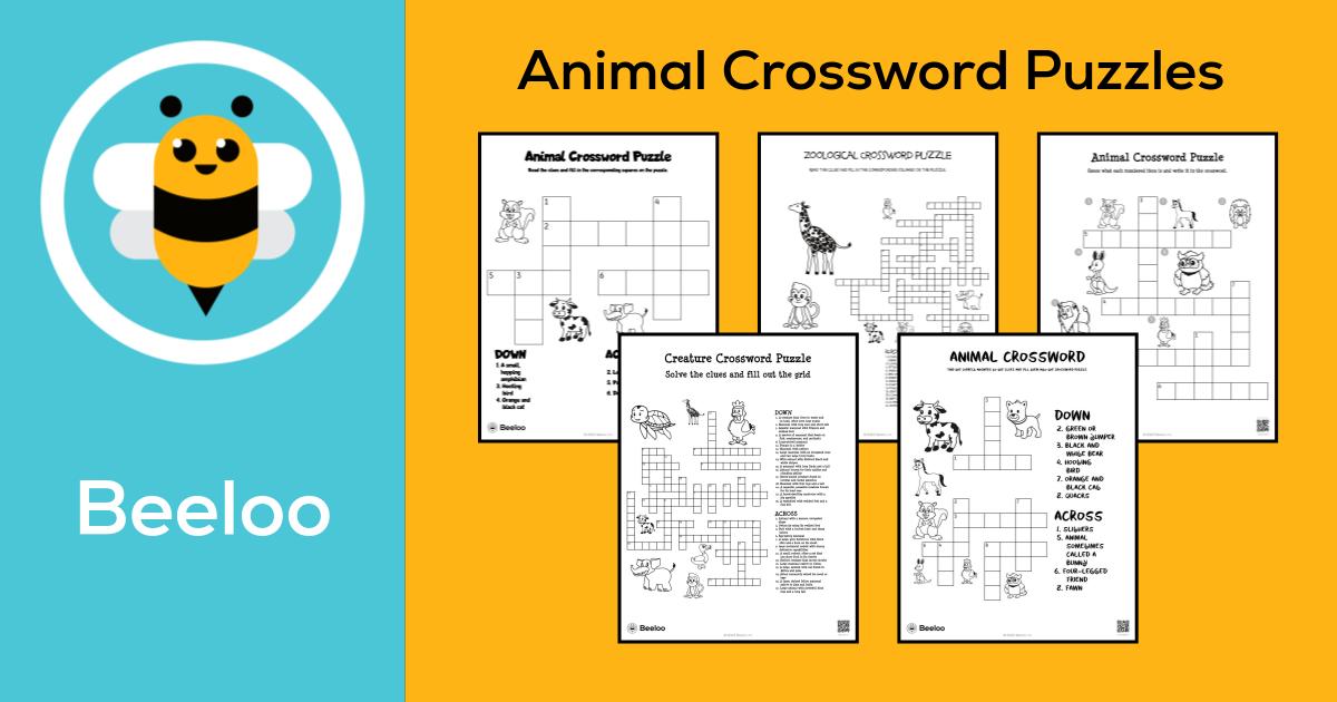 Zoo Crossword Puzzle • Beeloo Printable Crafts and Activities for Kids