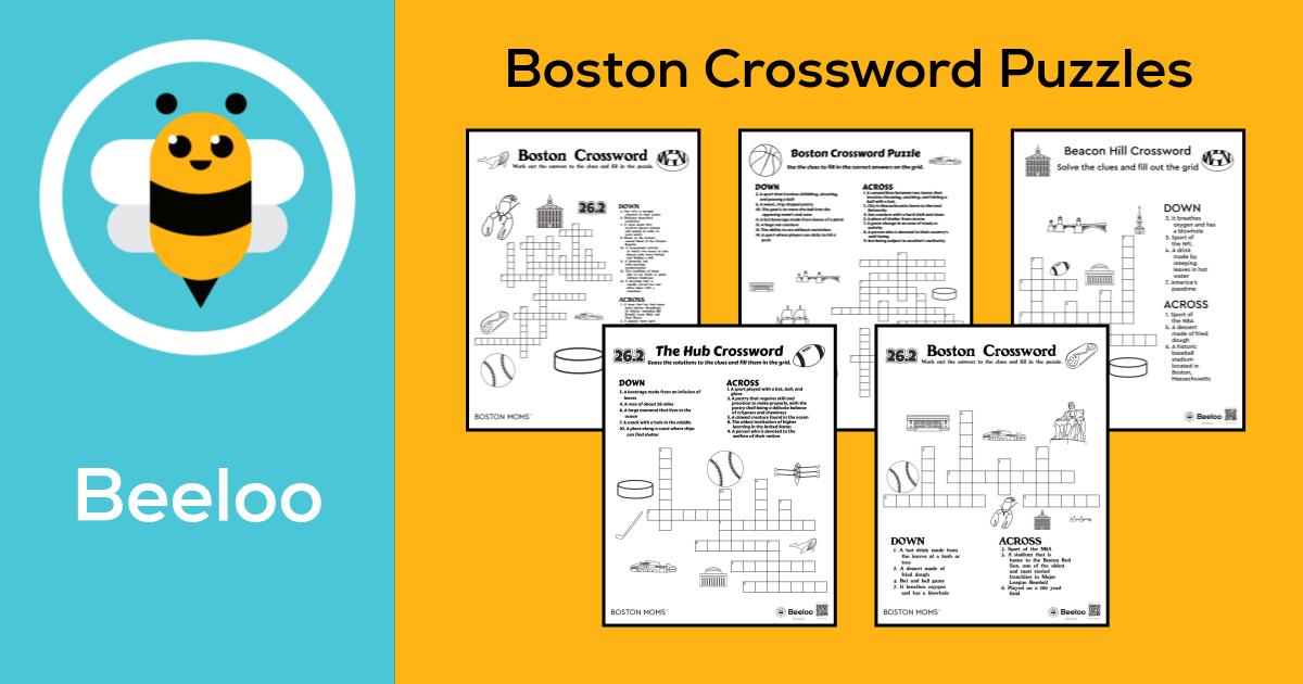 Boston themed Crossword Puzzles • Beeloo Printable Crafts and