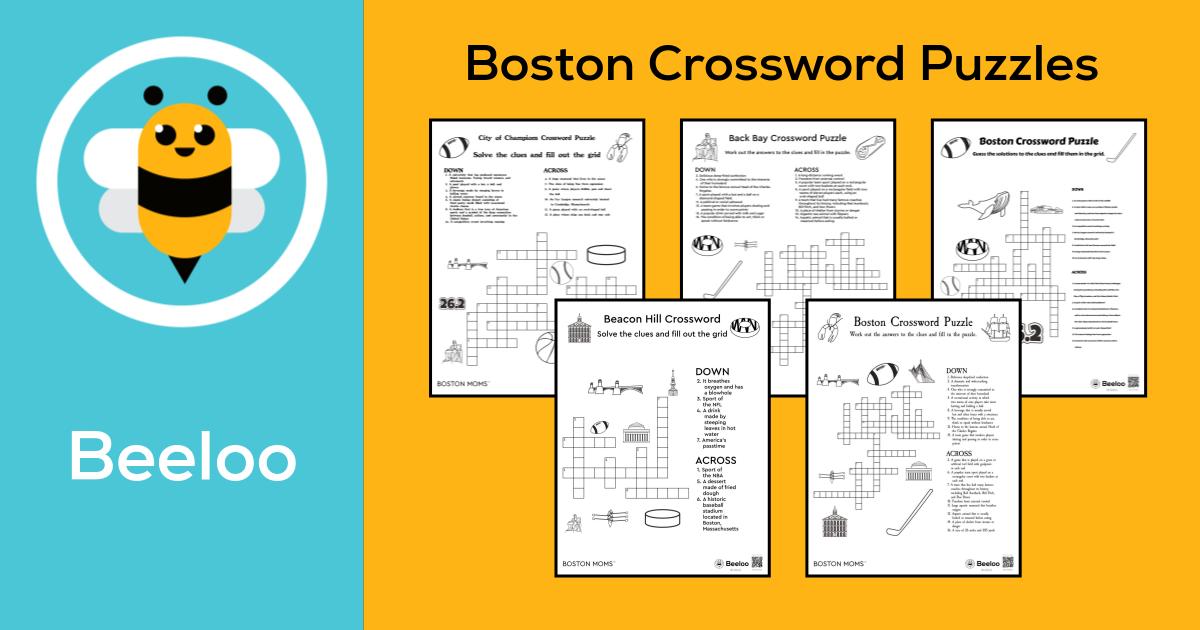 Boston themed Crossword Puzzles • Beeloo Printable Crafts and