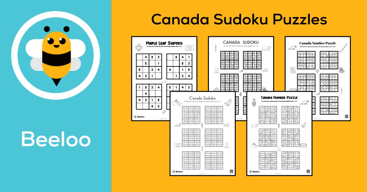 Canada-themed Sudoku Puzzles • Beeloo Printable Crafts and Activities ...
