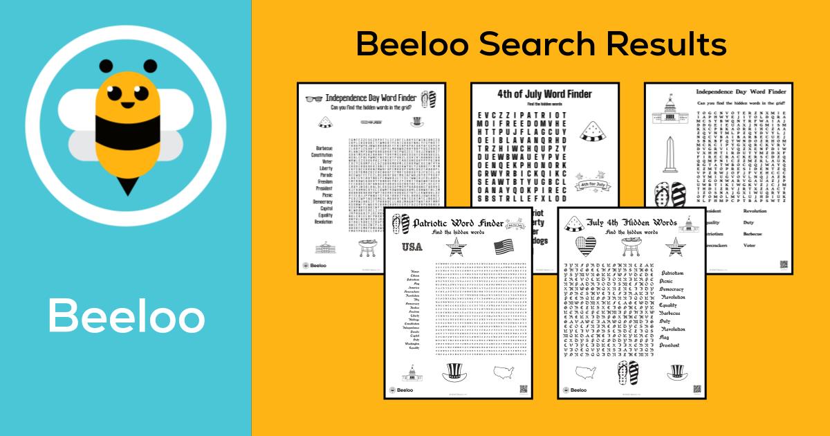 word search 4 of july