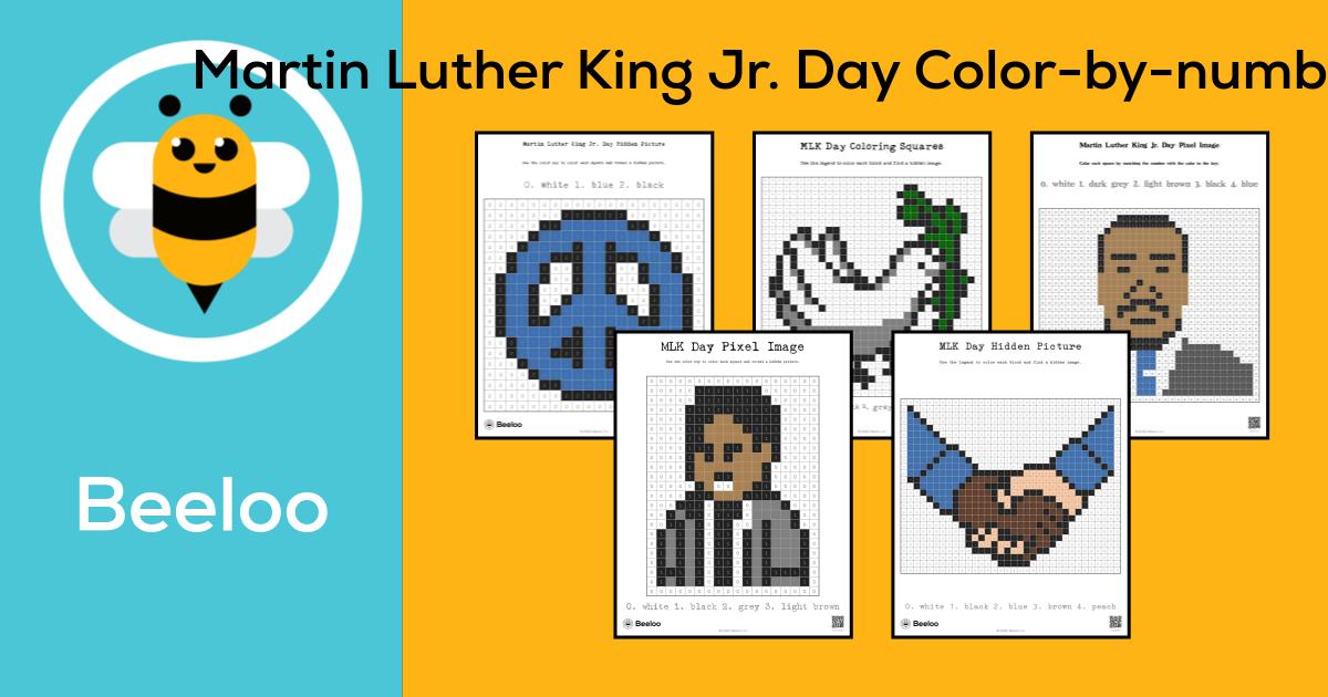 Martin Luther King Jr. Day-themed Color-by-number Grids • Beeloo