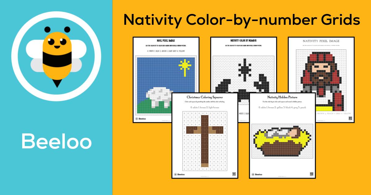 Nativitythemed Colorbynumber Grids • Beeloo Printable Crafts and