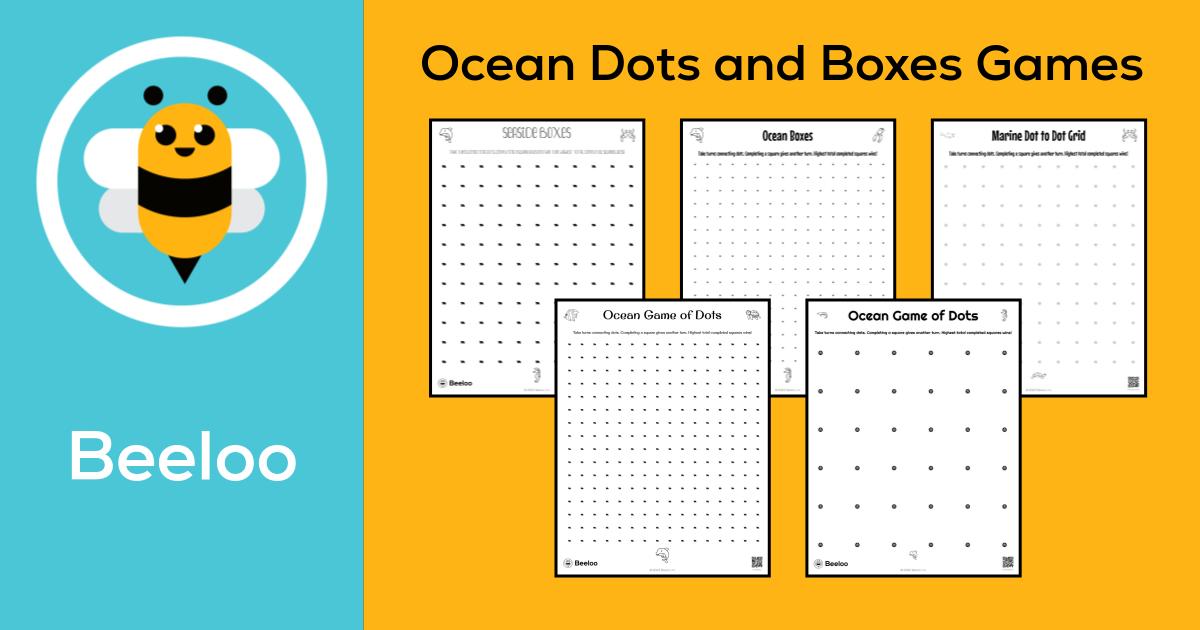 Ocean-themed Dots and Boxes Games • Beeloo Printable Crafts and ...