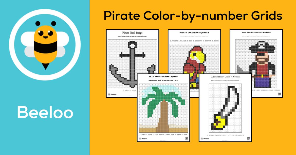 Piratethemed Colorbynumber Grids ??? Beeloo Printable Crafts and