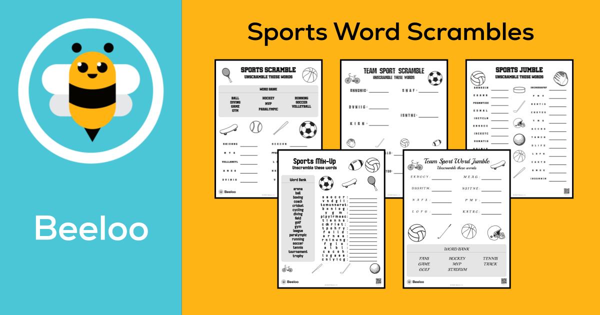 Sportsthemed Word Scrambles • Beeloo Printable Crafts and Activities