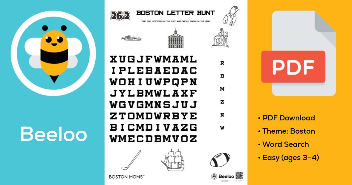 Boston Letter Hunt • Beeloo Printable Crafts And Activities For Kids