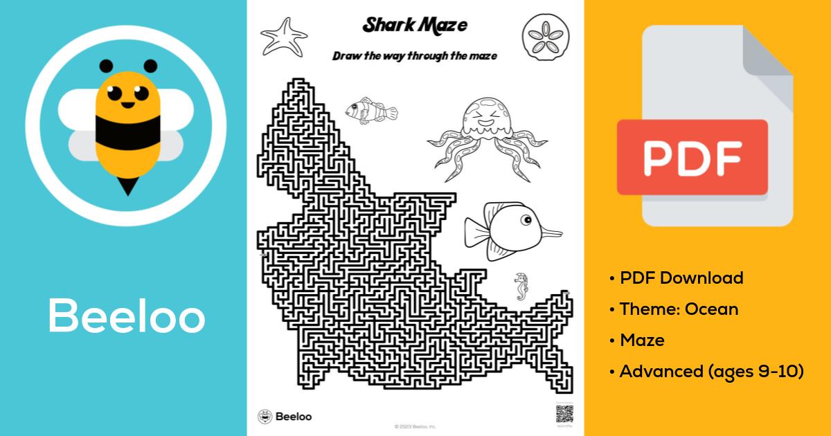 Shark Maze • Beeloo Printable Crafts and Activities for Kids