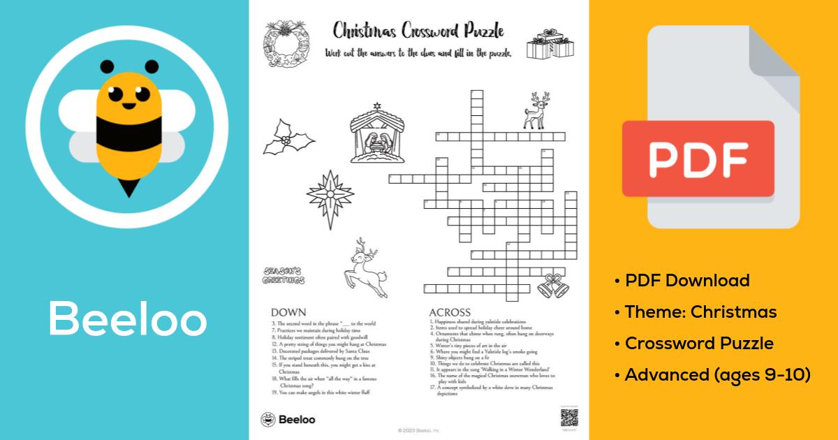 Christmas Crossword Puzzle • Beeloo Printable Crafts and Activities for