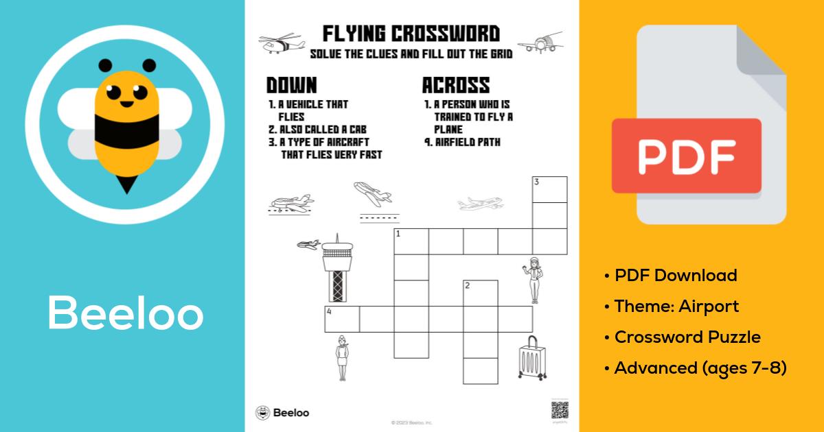 Flying Crossword • Beeloo Printable Crafts for Kids (pngoK2rPy)