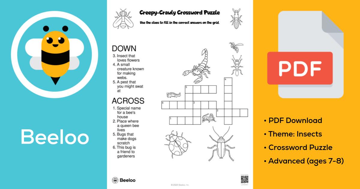 Creepy Crawly Crossword Puzzle • Beeloo Printable Crafts and Activities