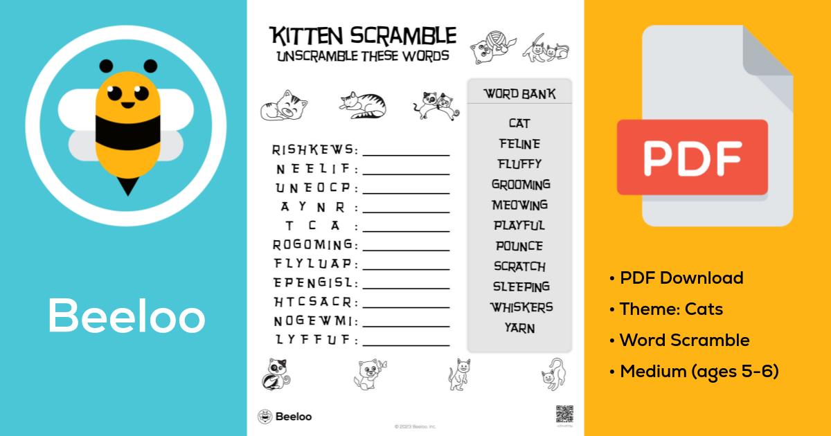 Kitten Scramble • Beeloo Printable Crafts and Activities for Kids