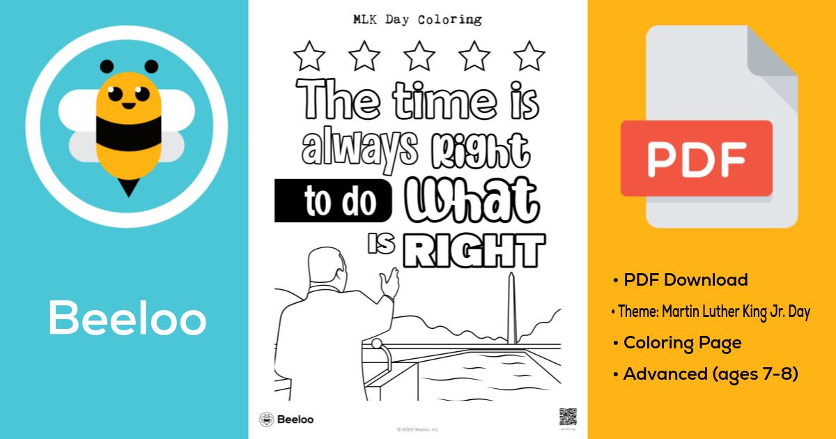 Martin Luther King Jr. Day-themed Coloring Pages • Beeloo Printable Crafts  and Activities for Kids