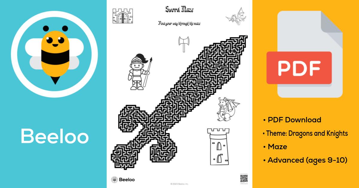 sword-maze-beeloo-printable-crafts-and-activities-for-kids