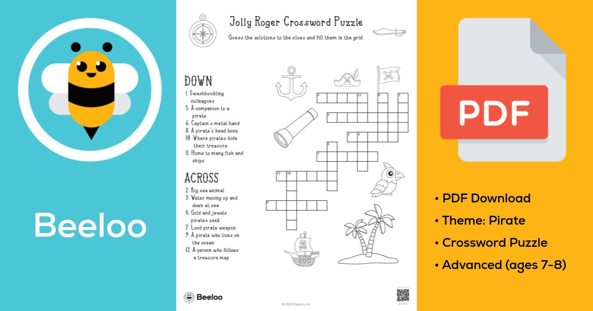 Jolly Roger Crossword Puzzle • Beeloo Printable Crafts and Activities